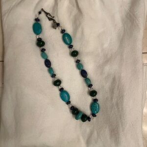 Elegant Blue and Green Beaded Necklace